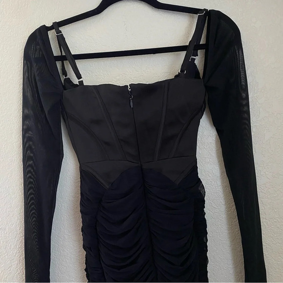 House of CB Freyja black gathered‎ corset dress size XS - Picture 7 of 15